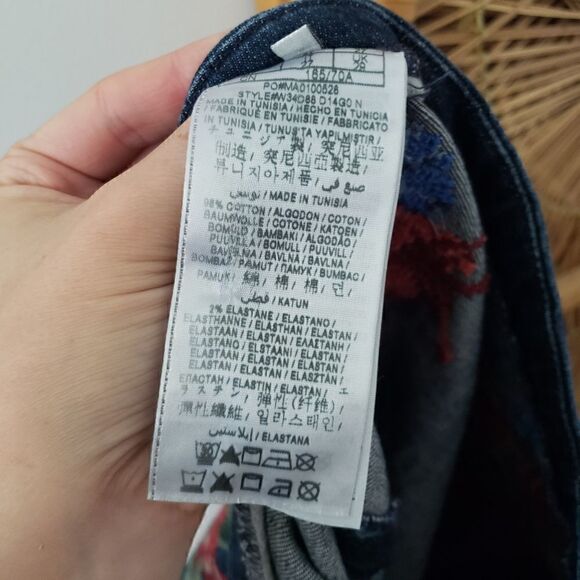 Guess Cross-stitch Embroidered Jean Mini Skirt 27 - Picture 4 of 7